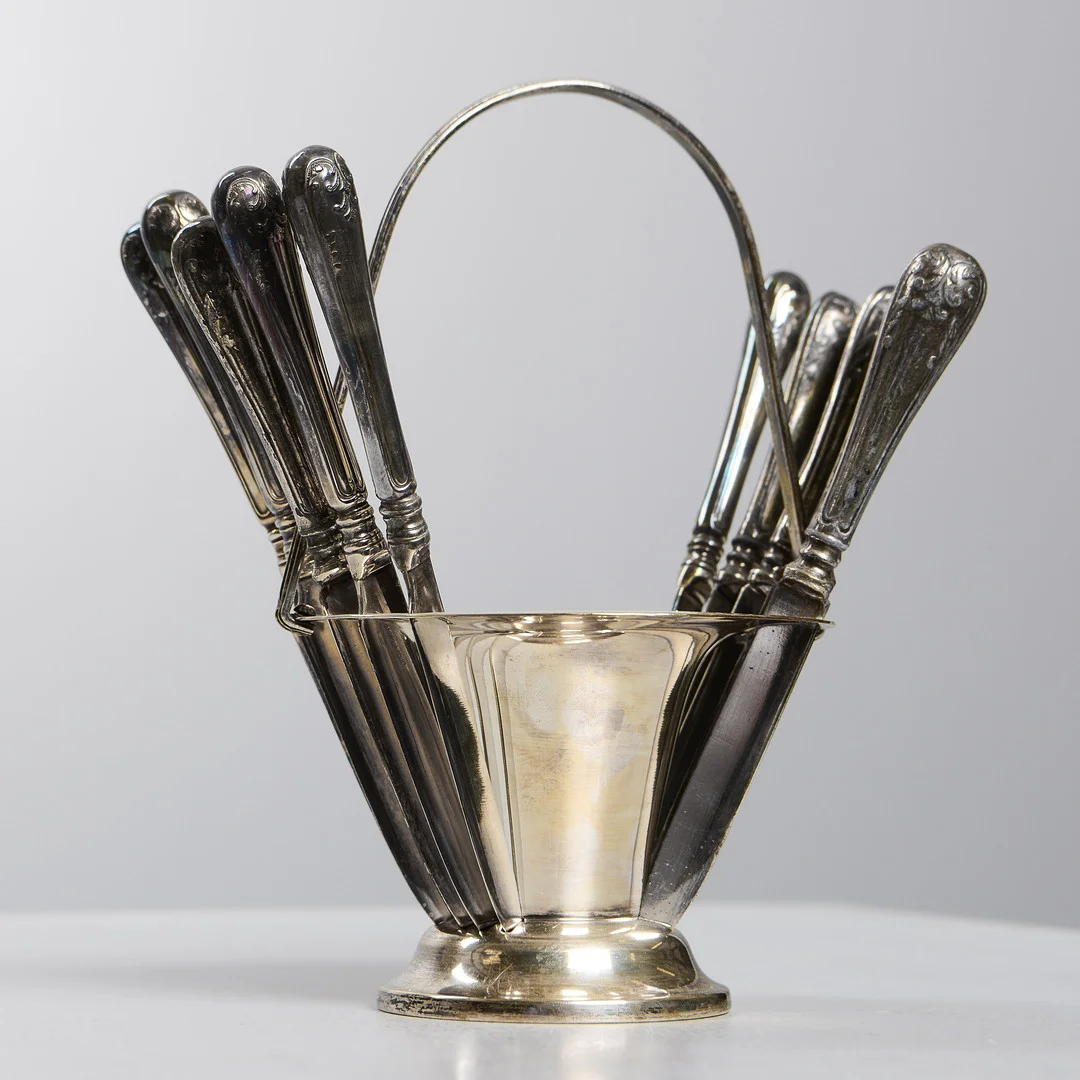 FRUKTKNIVAR, 12 st, "Gammal fransk", nysilver. — Silver plated — Formstad Auktioner