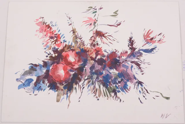 WOLFGANG VOLLHARD. Blommor stilleben. Akvarell.