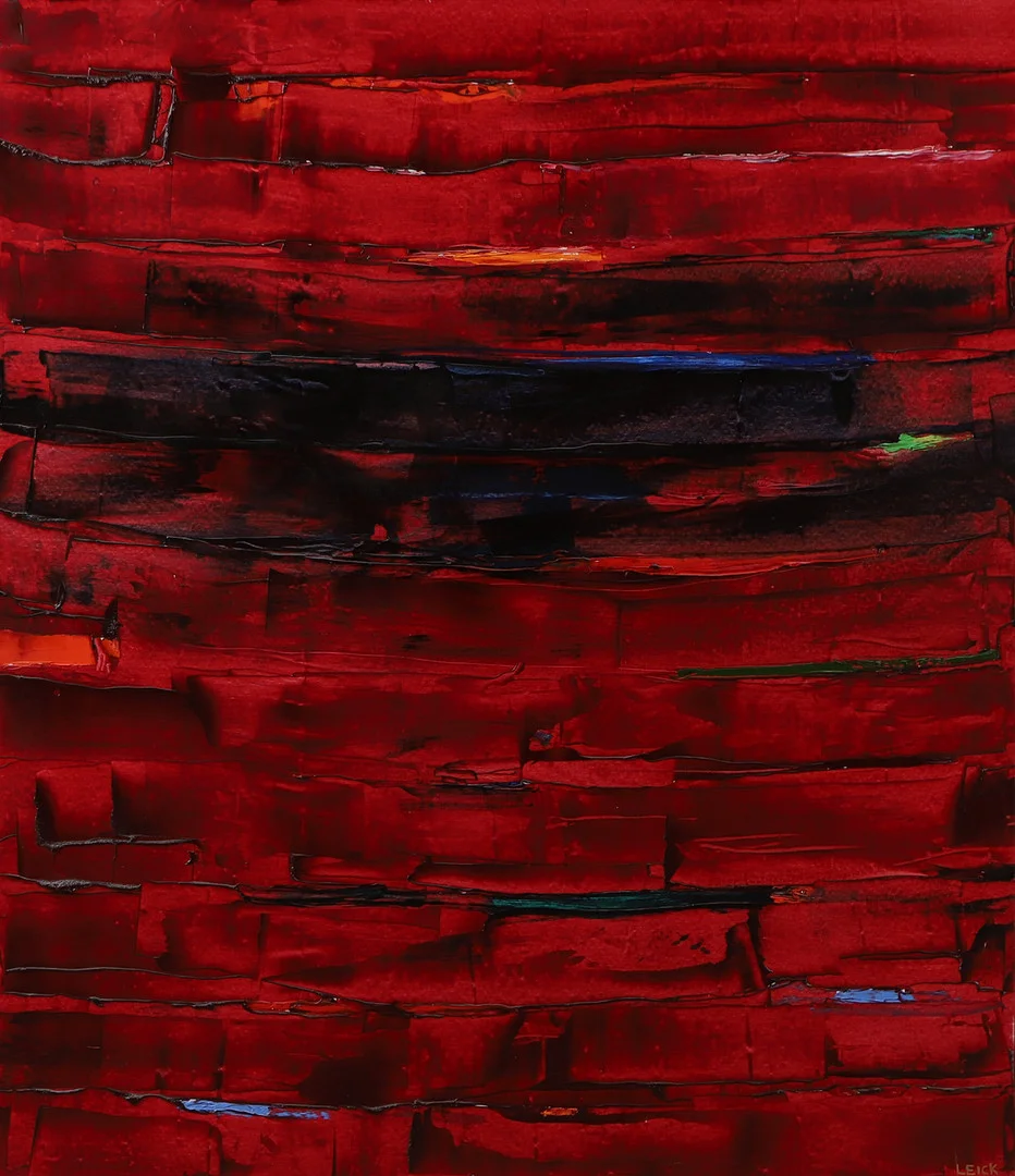 ERLING LEICK. "Secret painting", olja på duk, signerad Leick. — Paintings — Helsingborgs Auktionskammare