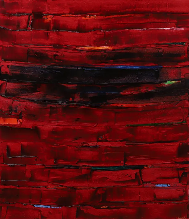 ERLING LEICK. "Secret painting", olja på duk, signerad Leick.
