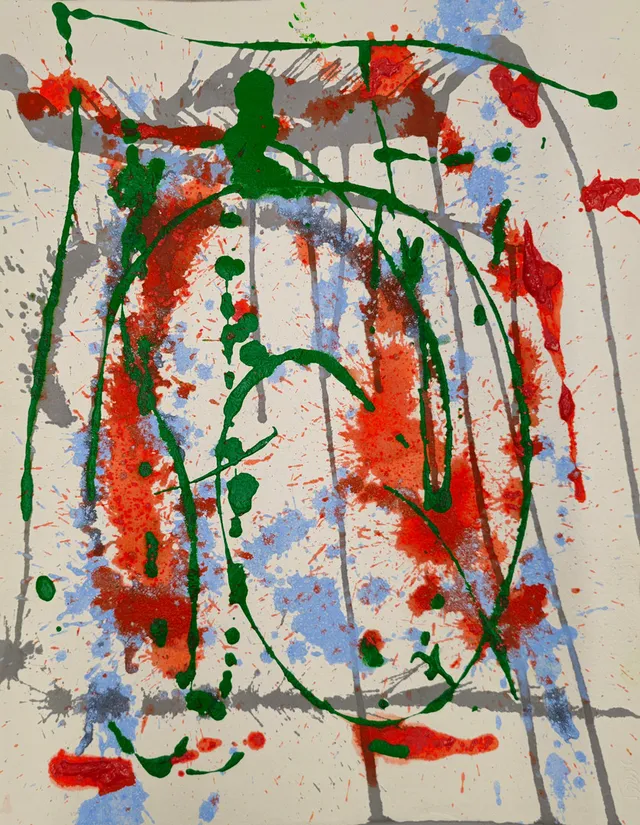 FRAN LOK. ABSTRACCIÓN. TÉCNICA MIXTA SOBRE PAPEL. 1968.