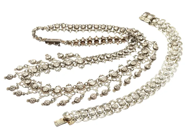 SMYCKESET, collier och armband, silver, längd 43,5 cm, längd 17,5 cm, vikt 26,6 g.