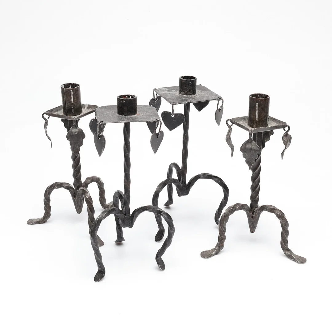 LJUSSTAKAR, 2 par, smide. — Candlesticks — Gomér & Andersson Linköping