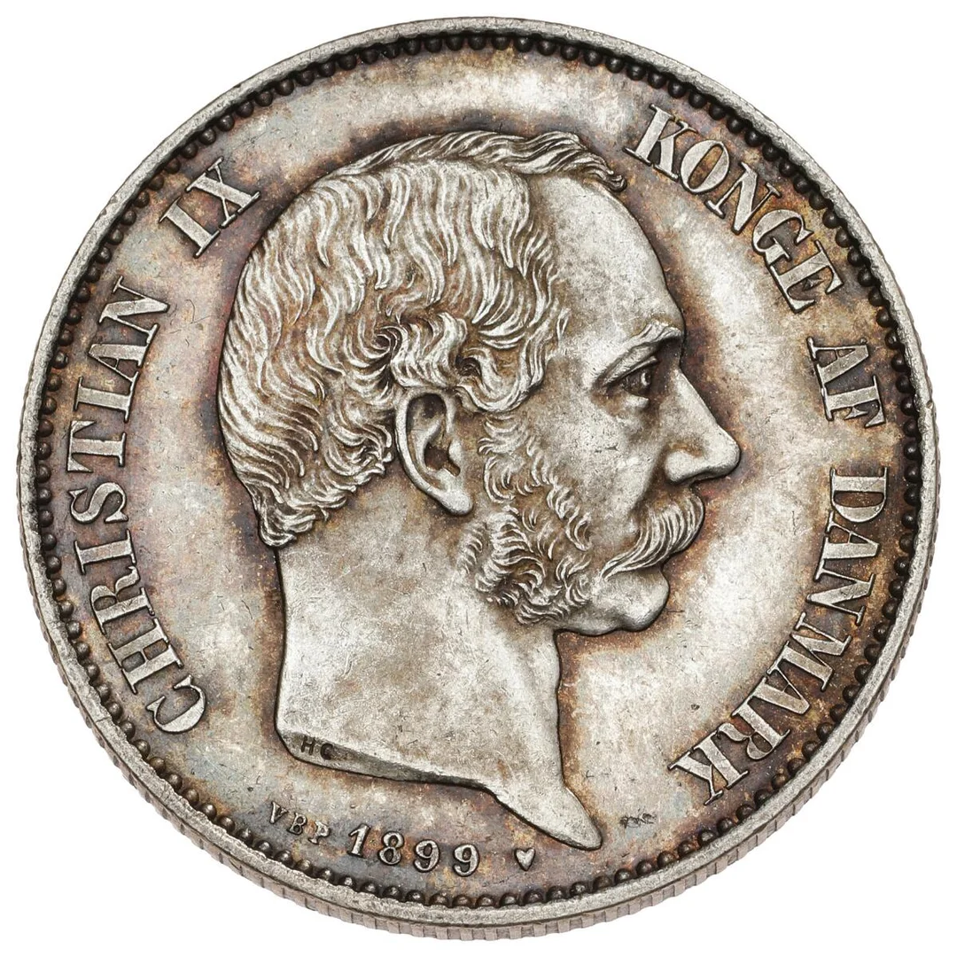 2 kr 1899 VBP, H 13B — Coins, Medals & Banknotes/Denmark/Christian IX, 1863–1906 — Bruun Rasmussen