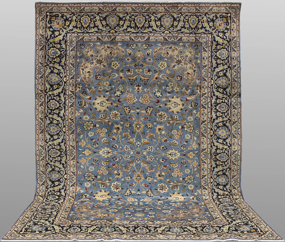 MATTA. Blå Keshan fine, 330 x 208 cm. — Oriental Carpets & Textiles — Södermanlands Auktionsverk