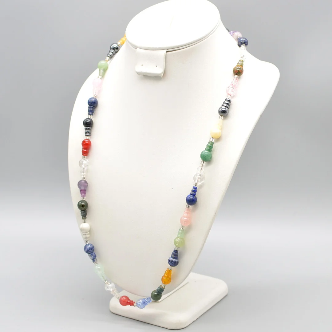ENDLOSCOLLIER, EDELSTEINMIX UND GLAS (IN EDELSTEINFARBEN), 20. JAHRHUNDERT. — Necklace — Kunst- und Auktionshaus Kleinhenz