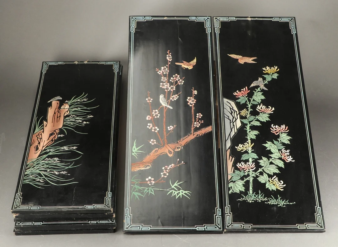 Kinesisk skærm af lak, 1900-tallet (8) — Hobby and collectibles/Asian art — Lauritz