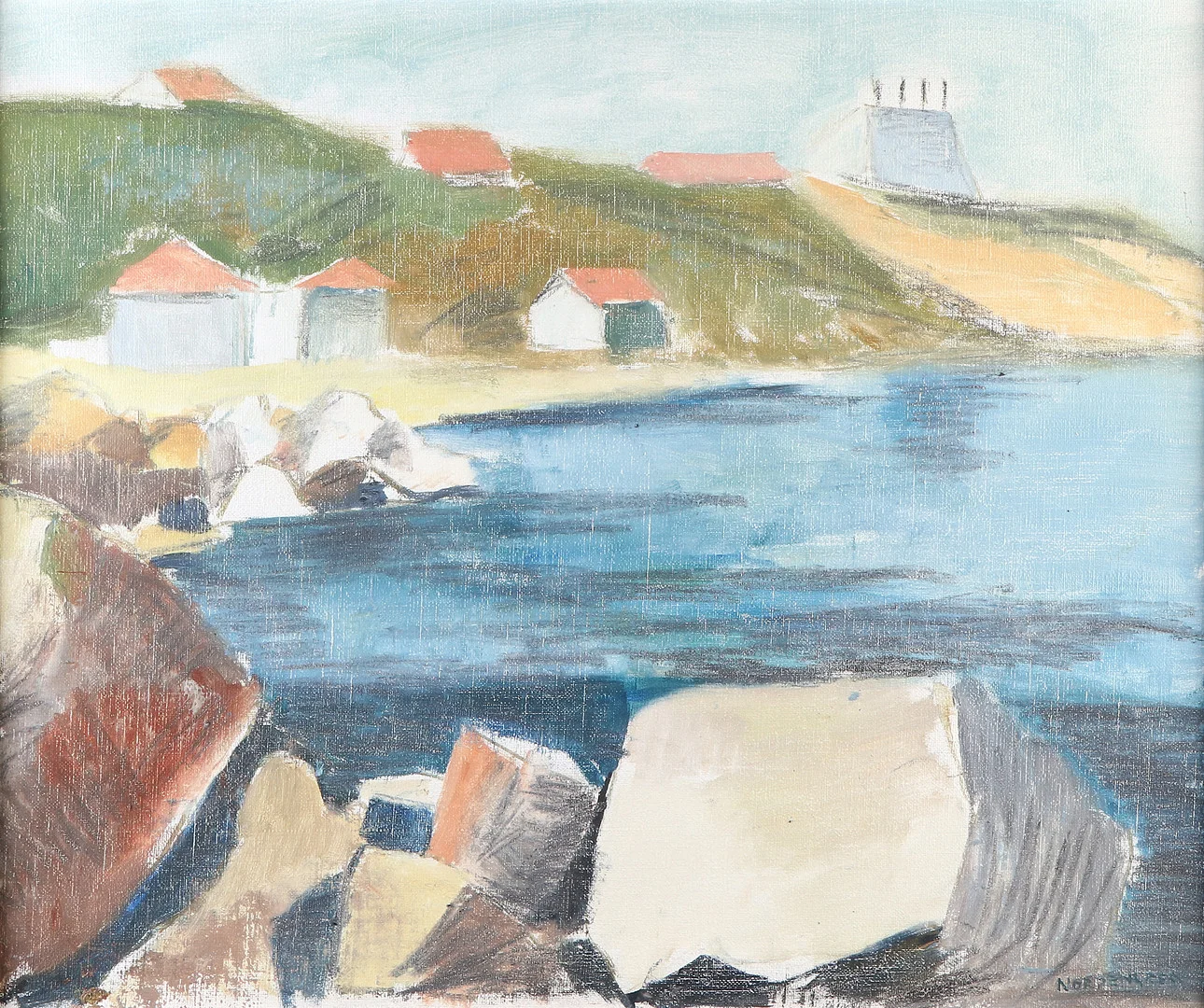 ROLF NORDENGREN. Oljemålning på duk. "Själlands Odde". Signerad. — Paintings — Skånes Auktionsverk