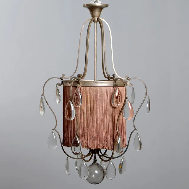 ELIS BERGH. A pewter ceiling lamp, model 2113, CG. Hallberg, Swedish Grace, 1920's.