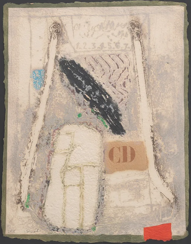 JAMES COIGNARD. KOMPOSITION, CARBORUNDUMETSNING.
