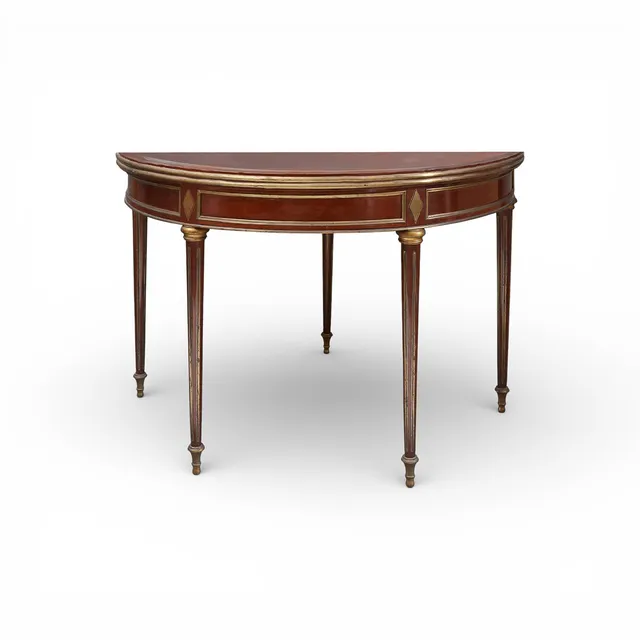 DIRECTORY French game table in mahogany and brass, from the 19th century.