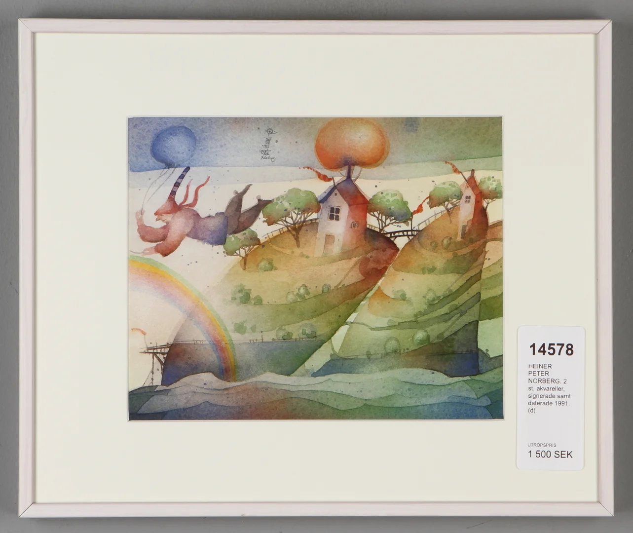 HEINER PETER NORBERG. 2 st, akvareller, signerade samt daterade 1991. — Paintings — Auktionshuset Kolonn