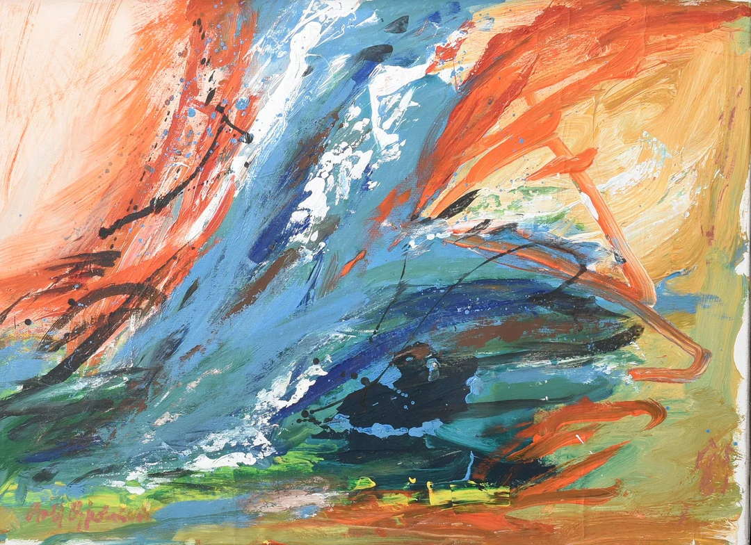 ROLF GJEDSTED. F. 1947. Komposition, olie på lærred, signeret. — Paintings — Sørensen Auktioner