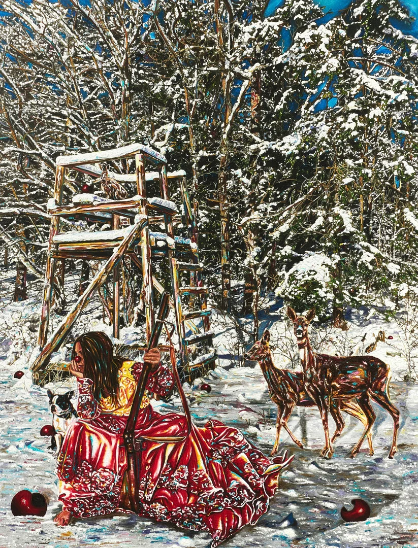 CAROLINE AF UGGLAS (född 1972), "Jaktlycka", signerad och numrerad 84/250, giclée. — Engravings & Prints — Crafoord Auktioner Stockholm