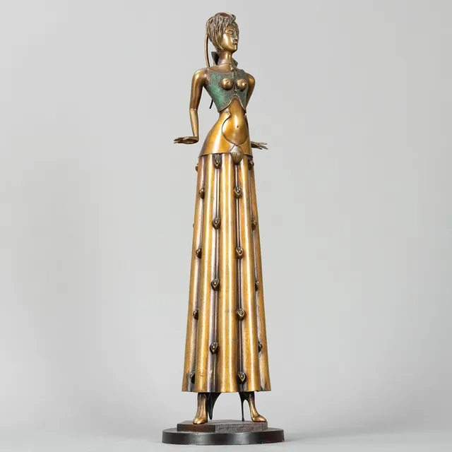 PAUL WUNDERLICH (1927-2010). Bronze ´Tänzerin im Blumenkleid`.