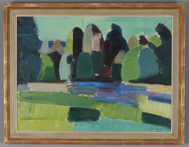 ARNE NILSSON. "Motljus", olja på duk, signerad.