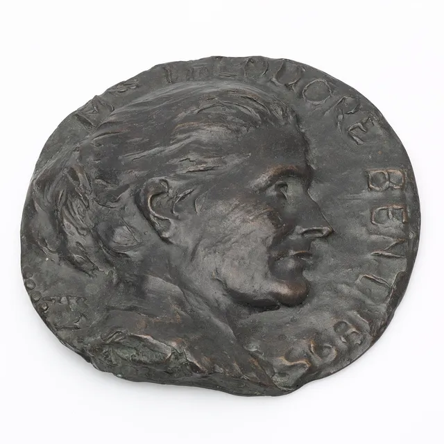 VÄGGRELIEF, koppar, Mrs Theodore Bent , England, 1800-talets senare del.