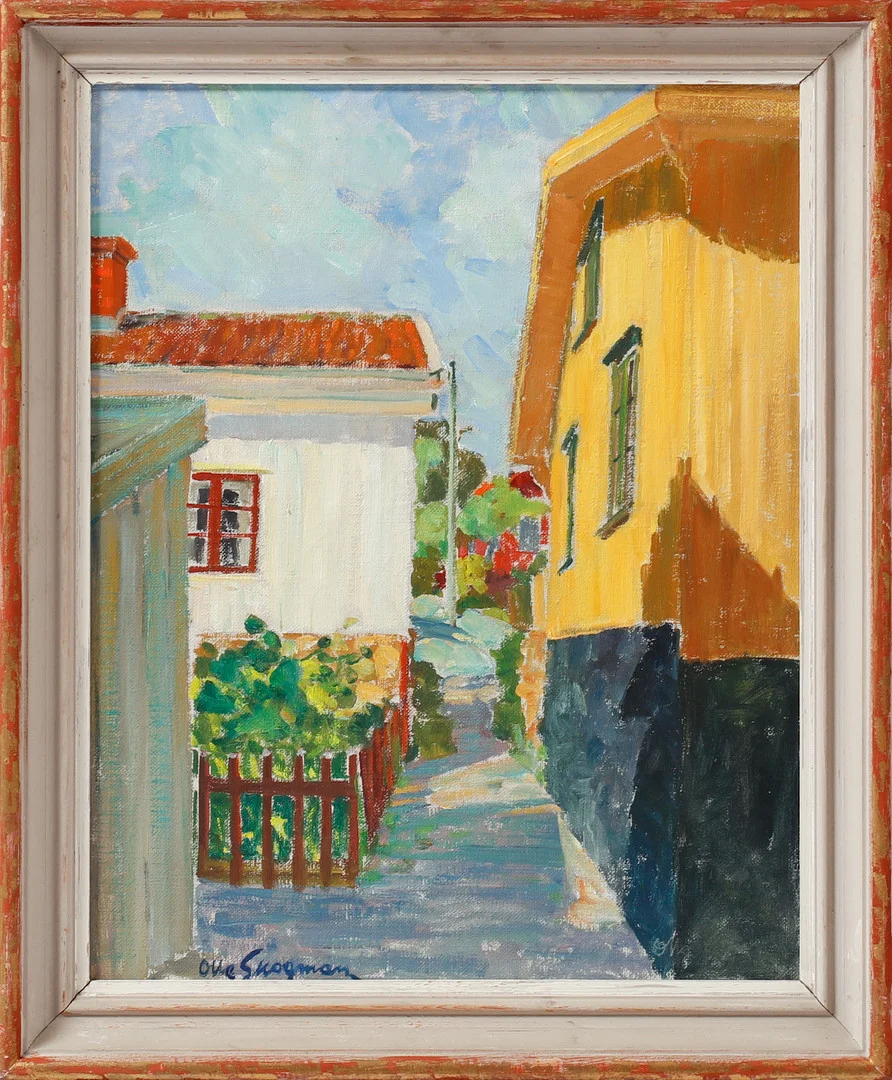OLLE SKOGMAN. "Wilhelmsons barndomshem", olja på duk, signerad. — Paintings — Göteborgs Auktionsverk