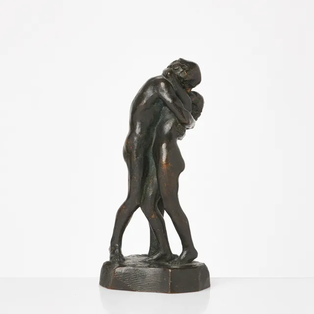 OTTO STRANDMAN. Figurscen, patinerat brons, Herman Bergman konstgjuteri, signerad, stämpelmärkt.