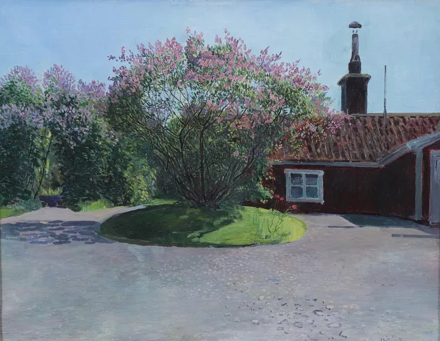 ARTUR BIANCHINI. "Söders kåkar", olja på duk, signerad.