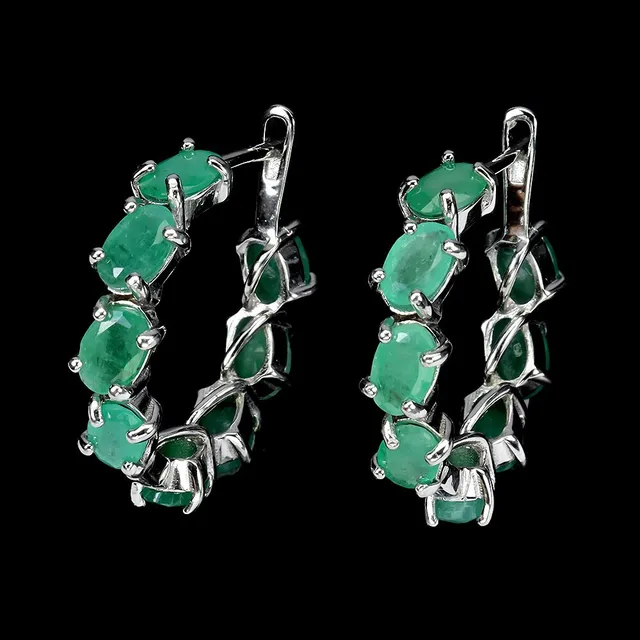 Earrings made of rhodium-plated sterling silver
