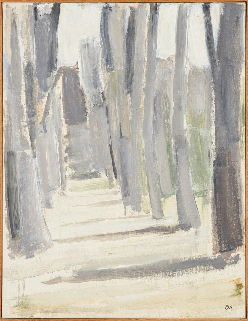 OLLE AGNELL. "Vårsallé", olja på duk, monogramsignerad OA. — Paintings — Stockholms Auktionsverk Sickla