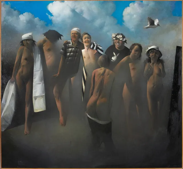 KJELL JÖRSTEDT (1943-2022). Figurkomposition, olja på duk, signerad och daterad 1988-96.