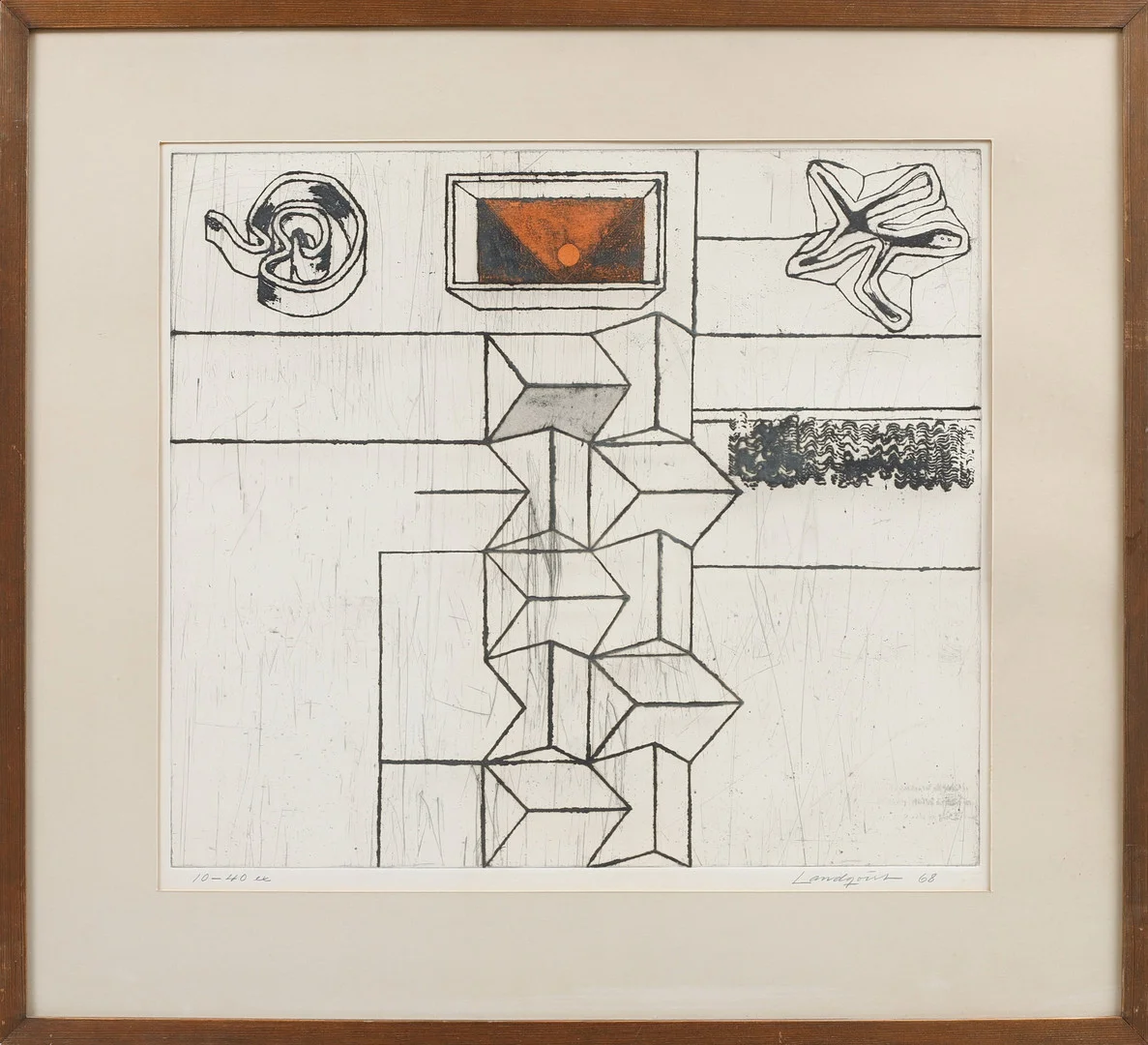 LENNART LANDQVIST. Komposition, etsning, signerad och numrerad 10-40 ex. — Engravings & Prints — Göteborgs Auktionsverk