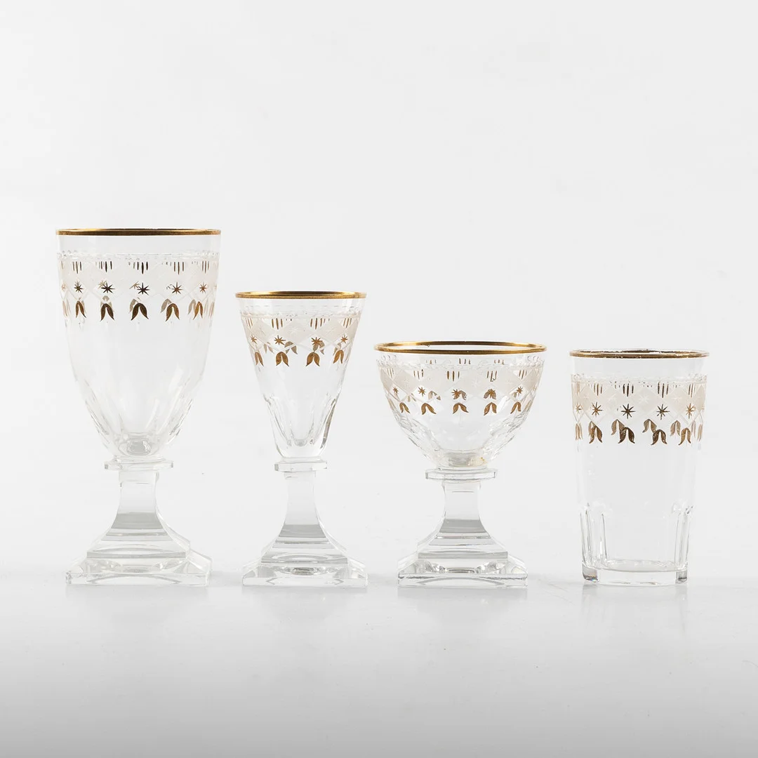 FERDINAND & WILHELM STUDE. Glasservis, "Odelberg Junior", 45 delar, Kosta. — Tableware — Stockholms Auktionsverk Helsingborg