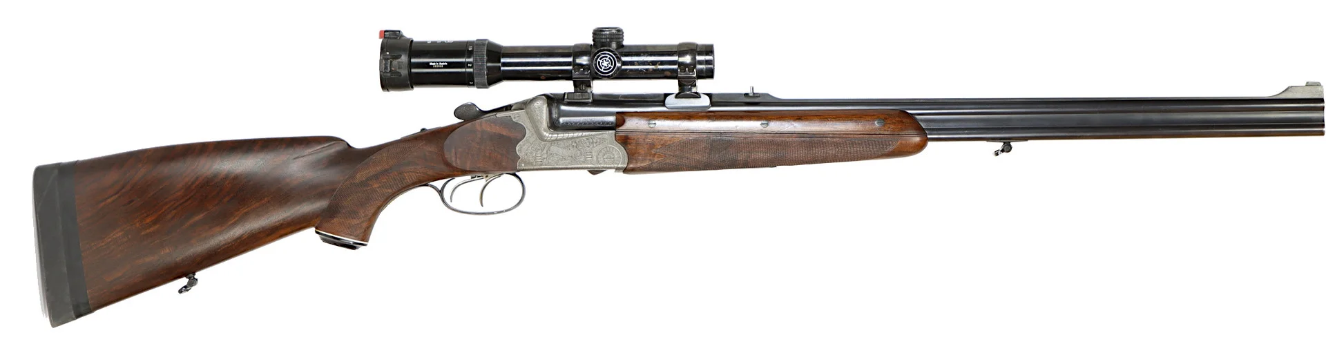 DUBBELSTUDSARE, fabrikat Franz Sodia, kaliber 7x65R, tillv.nr 18755, se-nr SE1750813. — Double express rifles — Walter Borg