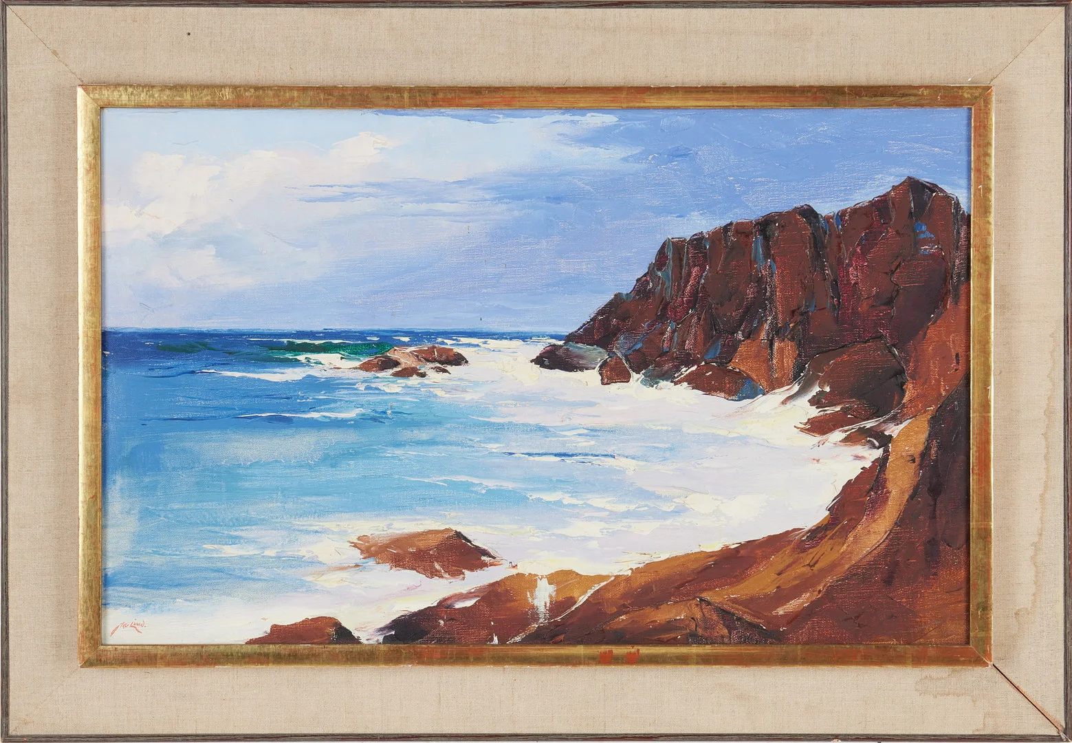 AXEL LIND (1907-2011). Kustbild, signerad Axel Lind, olja på duk. — Paintings — Stockholms Auktionsverk Magasin 5