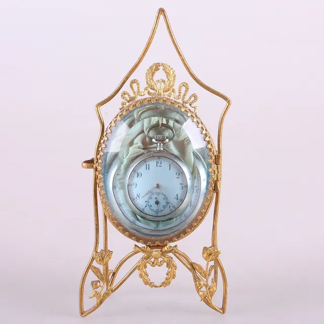 FICKUR med FICKURSTÄLL , Cylindre 10 Rubis, 1800-/1900-tal.