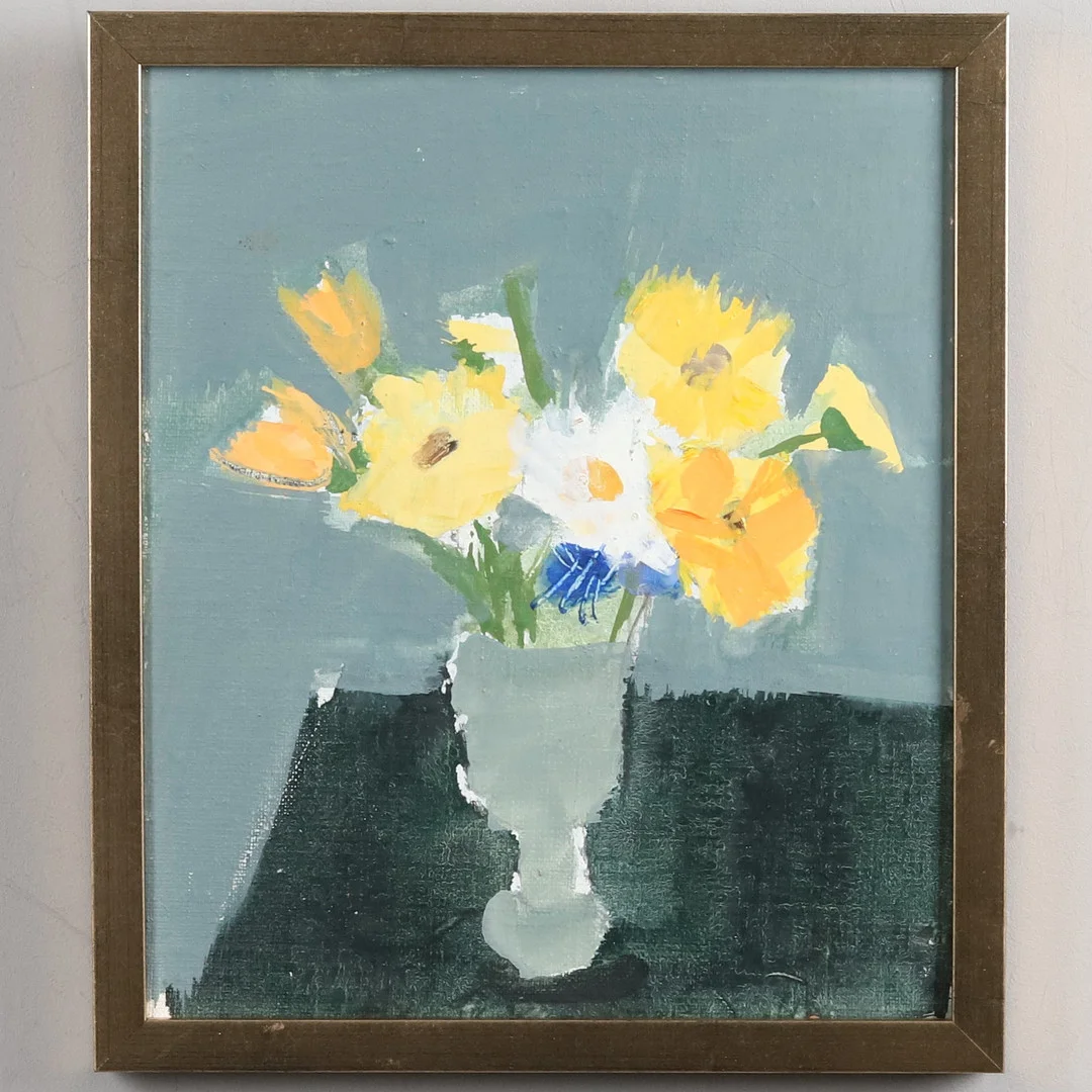 BENGT REINHOLTZ. TILLSKRIVEN. OLJA PÅ PANNÅ, Blomsterstilleben. — Paintings — Örebro Stadsauktioner
