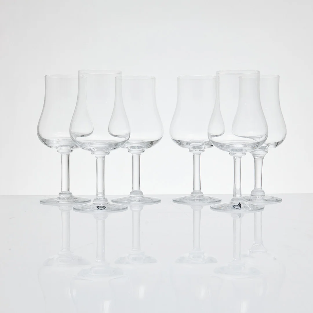 GUNNAR CYRÉN. Vinprovarglas, 12 st, "Elixir", Orrefors, delvis etikettmärkta. — Tableware — Stockholms Auktionsverk Magasin 5