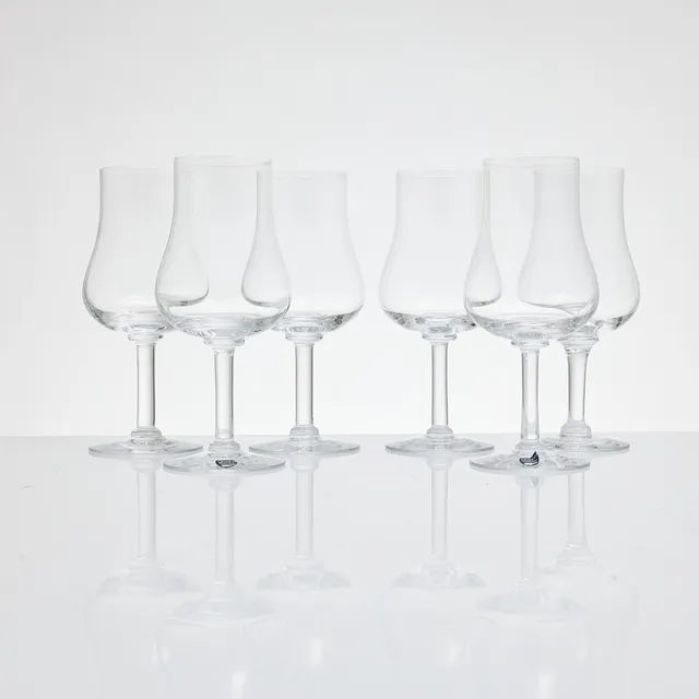 GUNNAR CYRÉN. Vinprovarglas, 12 st, "Elixir", Orrefors, delvis etikettmärkta.