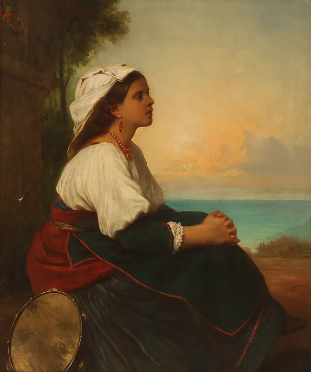 CARL WAHLBOM. Olja på duk, 1800-tal signerad.