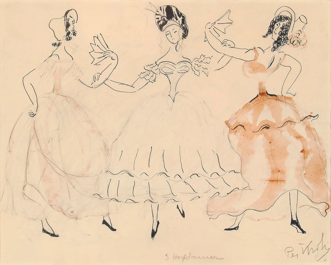 Krohg, Per — "3 hoffdamer" — Kunst/Øvrig billedkunst — Blomqvist