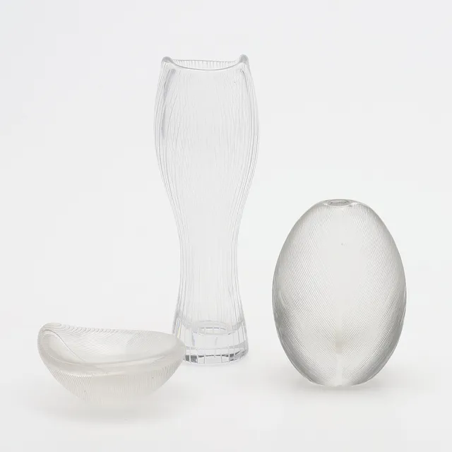 TAPIO WIRKKALA. KONSTGLAS, TRE DELAR, IITTALA.