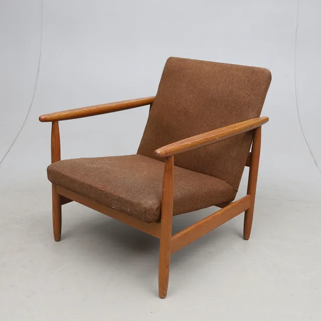 EJVIND A. JOHANSSON. fåtölj, teak, "J 65", FDB Møbler, Danmark, 1950-tal.