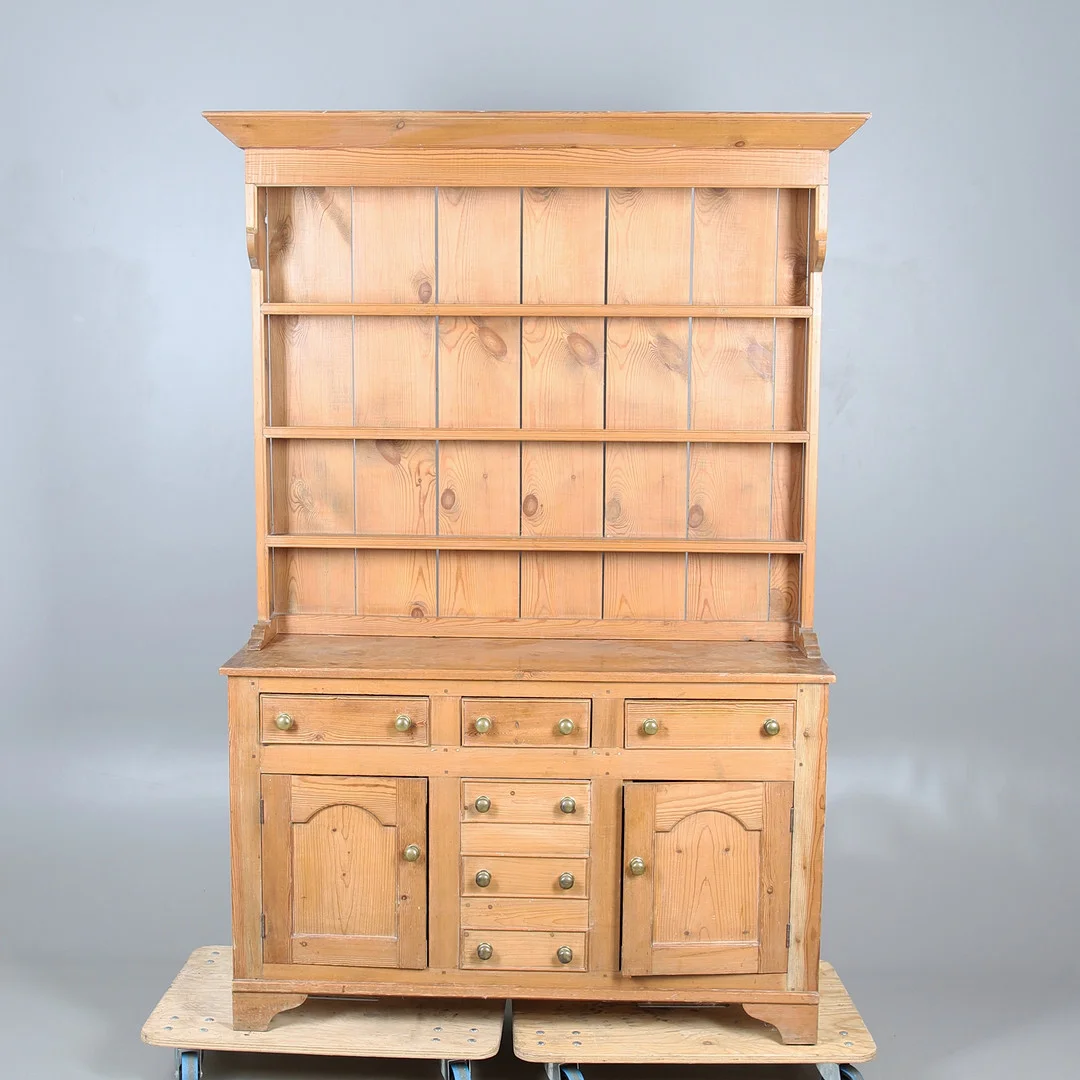 A VICTORIAN STYLE PINE DRESSER. — Cupboards, Cabinets & Shelves — Lawrences Auctioneers