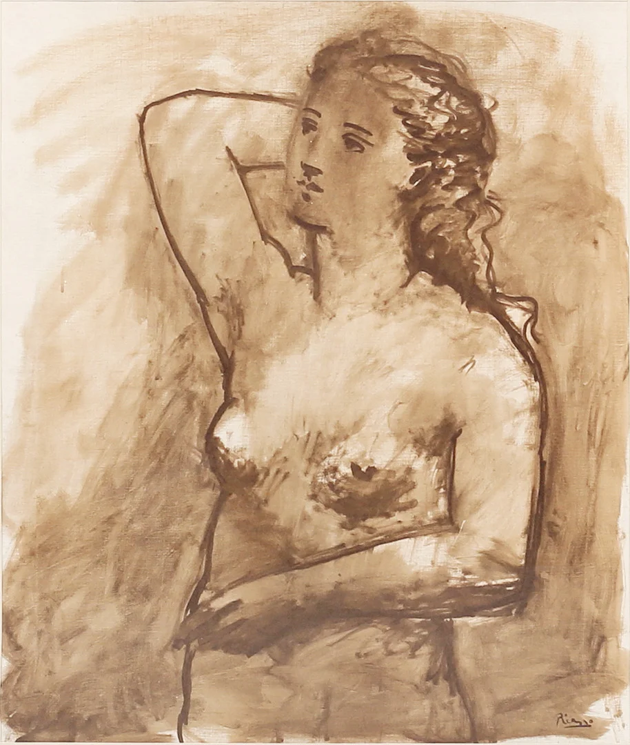PABLO PICASSO. EFTER. Modell, offsettryck, signerad Picasso i tryck. — Engravings & Prints — Garpenhus Auktioner