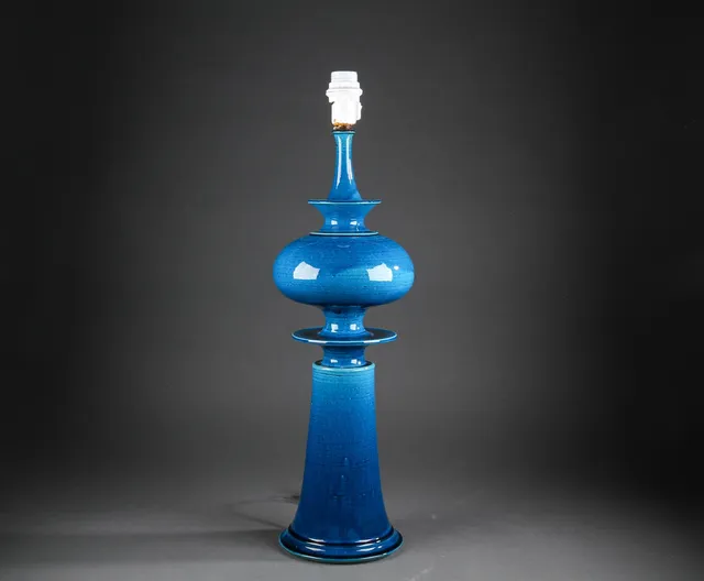 Herman A. Kähler. Stor bordlampe af stentøj, 1970'erne