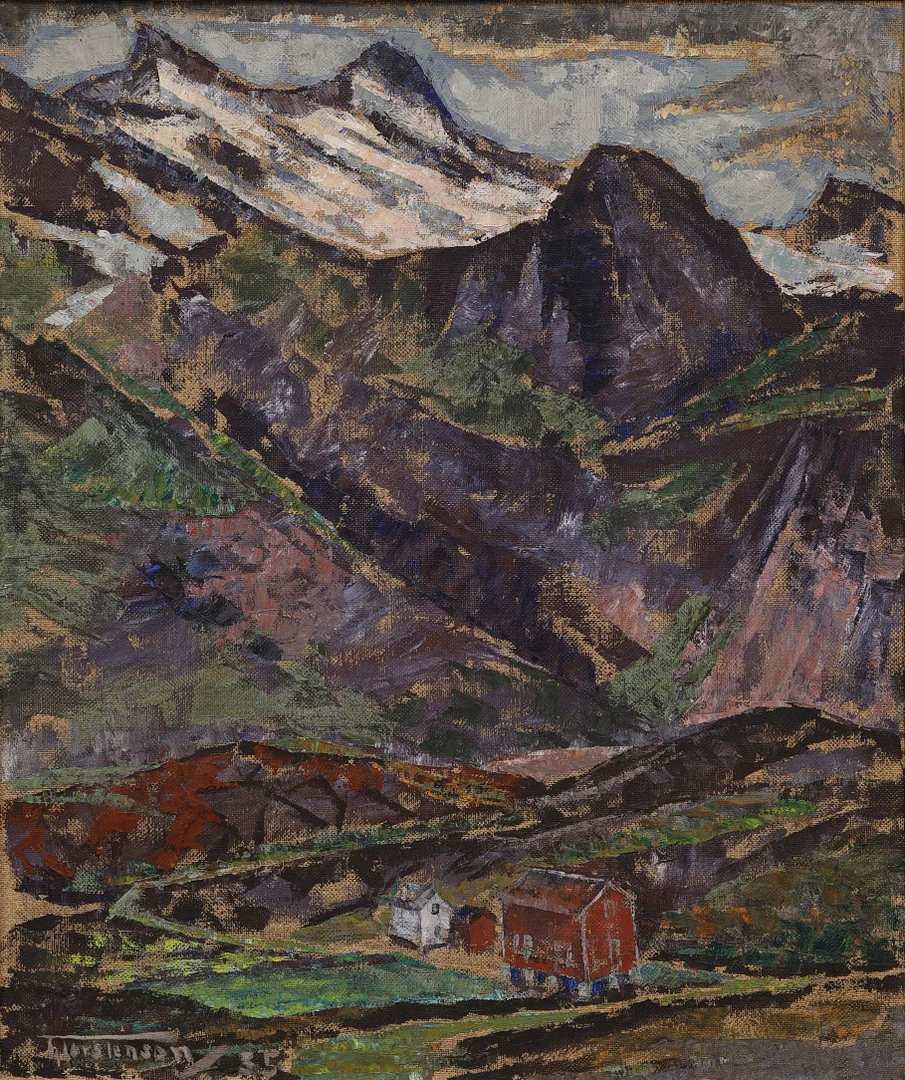 TORSTEN TORSTENSON. "Midnattssol på snön, Lofoten", olja på uppfodrad duk, signerad. — Paintings — Crafoord Auktioner Malmö