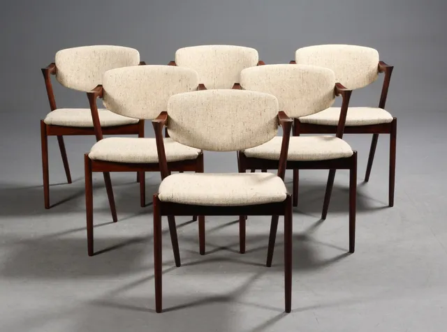 Kai Kristiansen. Six armchairs / dining chairs, model 42, rosewood (6)