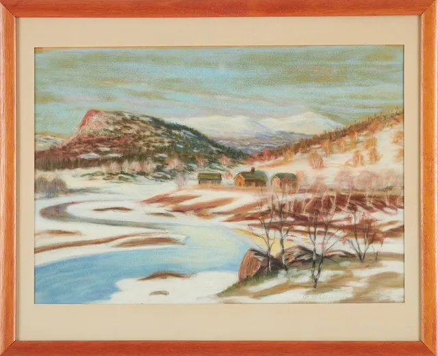 OIDENTIFIERAD KONSTNÄR. Fjällandskap, pastell, signerad och daterad, -67.