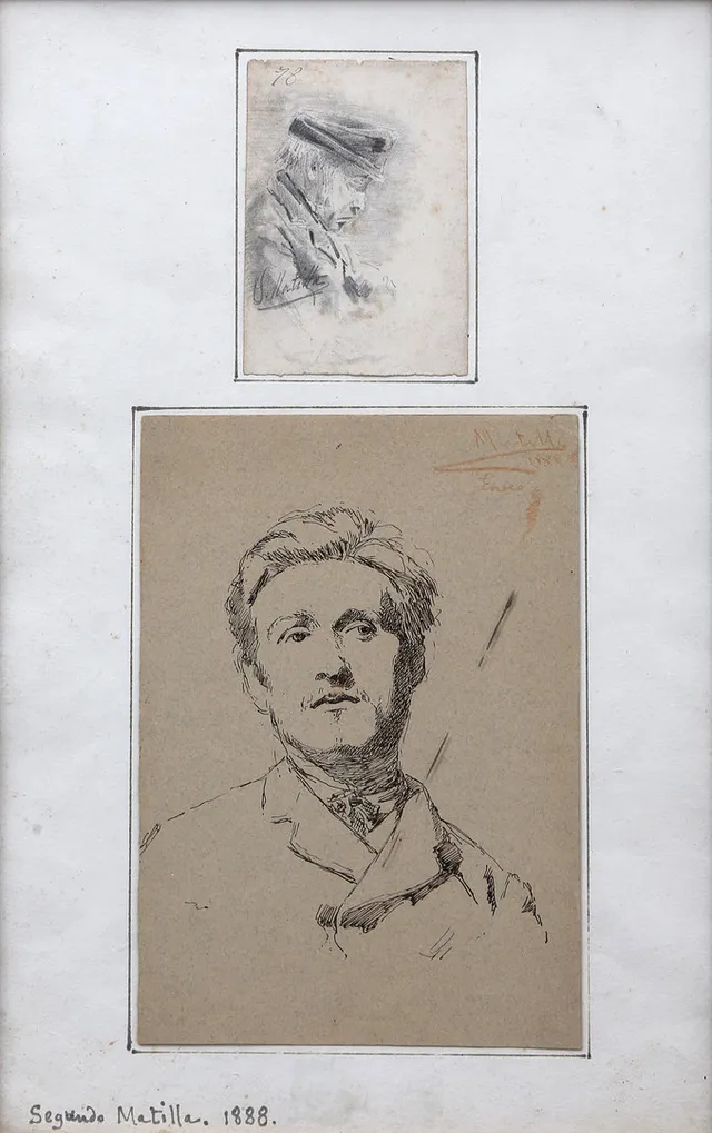 SEGUNDO MATILLA. Hombre cabizbajo y retrato de caballero.
