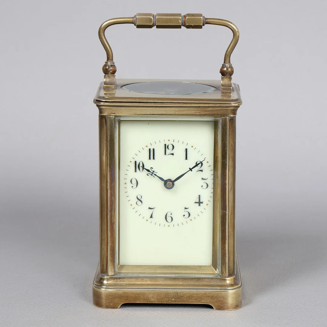 A FRENCH BRASS CASED CARRIAGE CLOCK. — Carriage & Miniature Clocks — Bishop & Miller