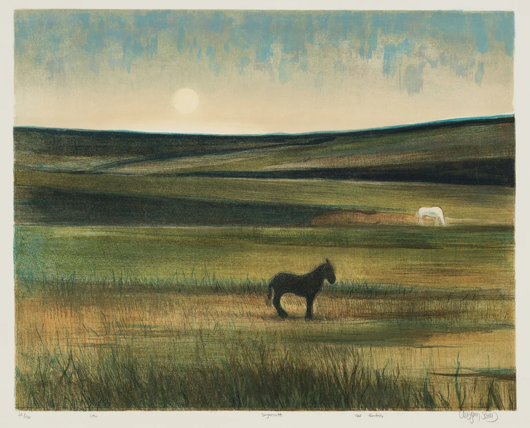 Sand, Vebjørn — "Saganatt" — Kunst/Grafikk — Blomqvist