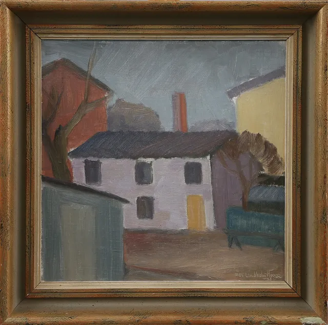 EDVIN LINDHOLM HOUGE. OLJA på pannå, signerad, 1900-tal.