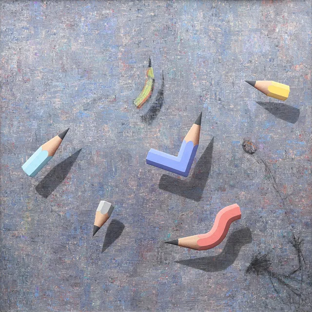 JOHANNES OLSSON (FÖDD 1945). Komposition, olja på pannå, signerad.